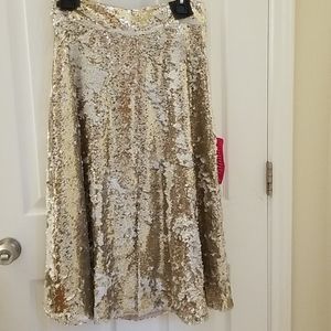 Eliza J gold sequined skirt size 10